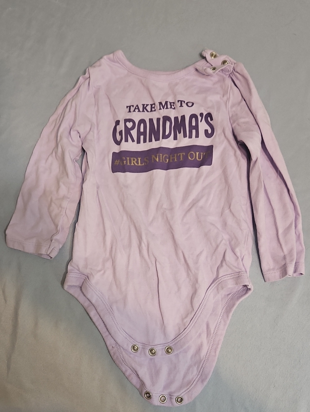 Garanimals Lavender "Take Me to Grandma's" Long-Sleeve One-Piece